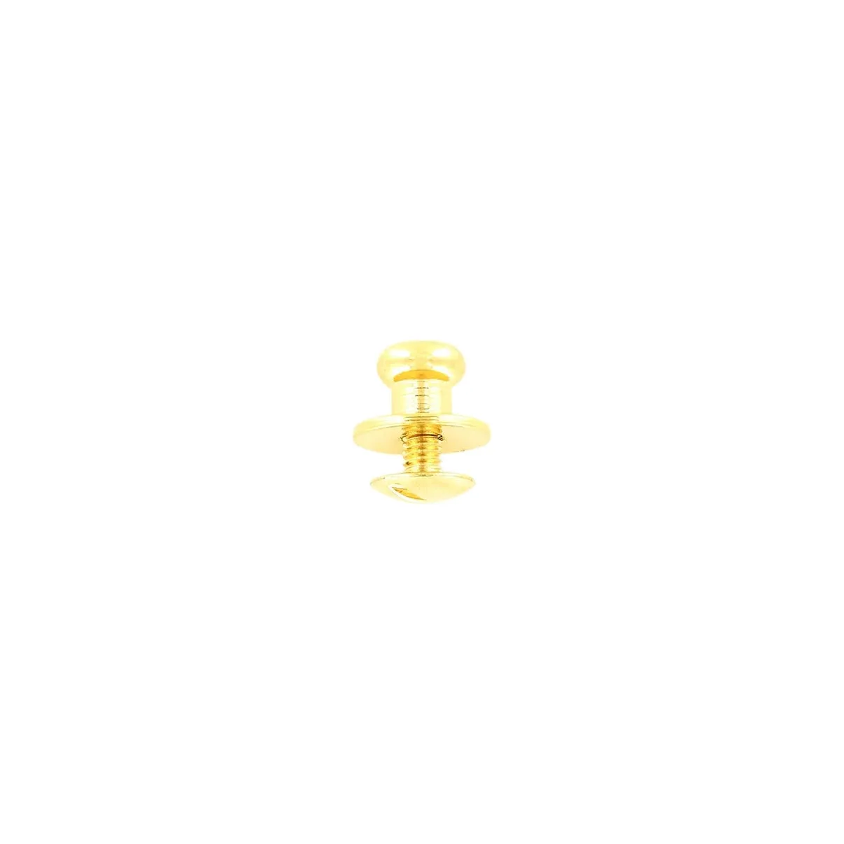 10mm, Shiny Gold, Flat Top Collar Button Stud with Screw, Solid Brass - PK5, #P-287-SM-GOLD