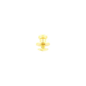 10mm, Shiny Gold, Flat Top Collar Button Stud with Screw, Solid Brass - PK5, #P-287-SM-GOLD