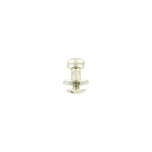 10mm, Shiny Nickel, Flat Top Collar Button Stud with Screw, Solid Brass - PK10, #P-1700-SBN