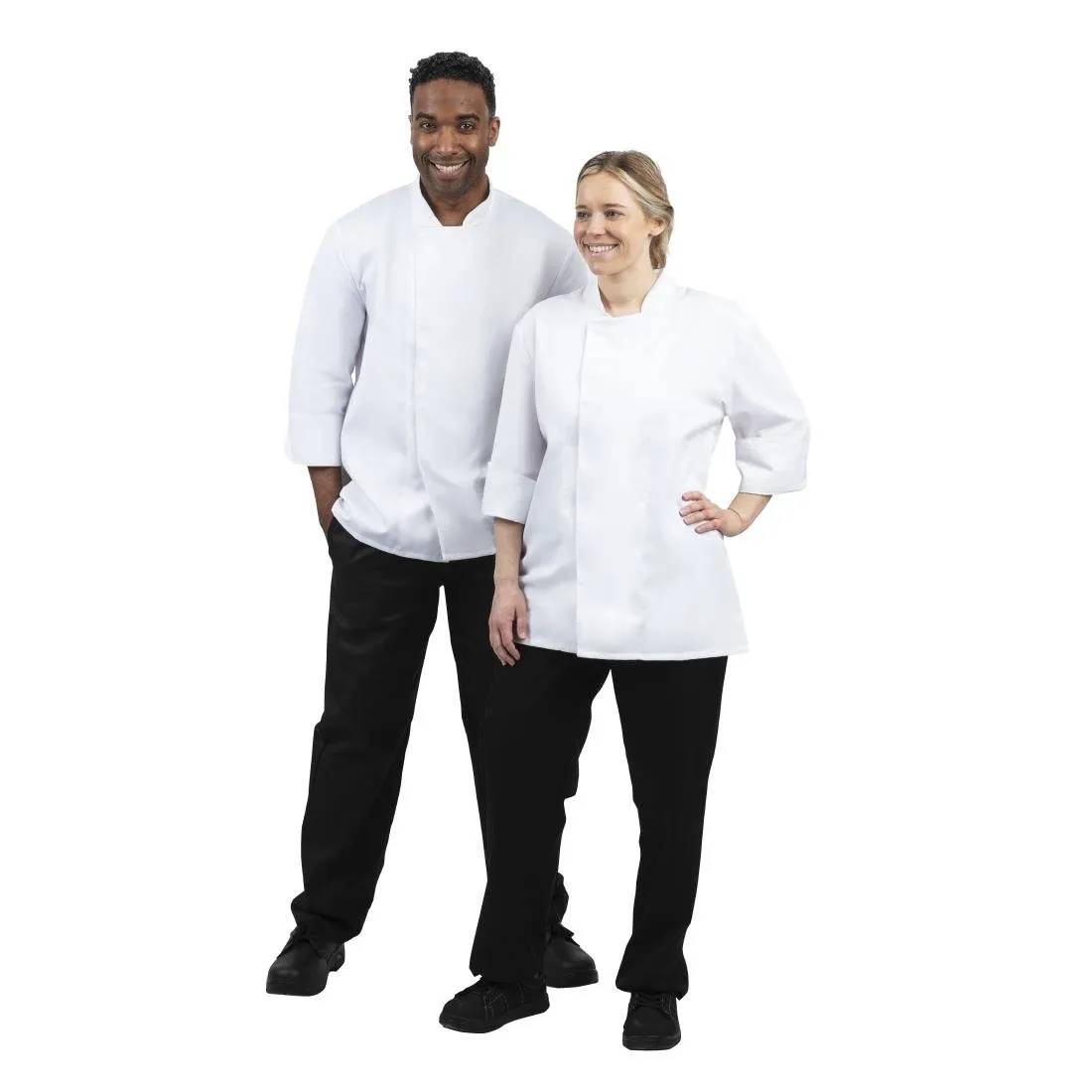 BB578-M Whites Unisex Atlanta Chef Jacket White Teflon Size M