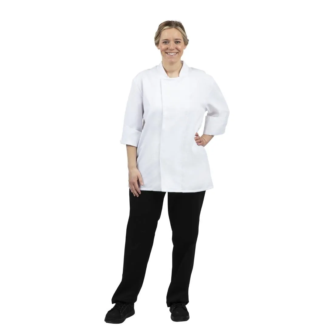 BB578-M Whites Unisex Atlanta Chef Jacket White Teflon Size M