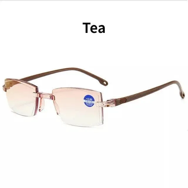 Blue Light Blocking Vintage Rimless Reading Glasses: Stylish Eye Protection