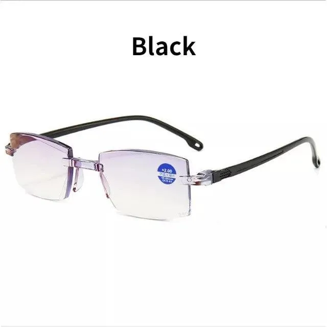 Blue Light Blocking Vintage Rimless Reading Glasses: Stylish Eye Protection