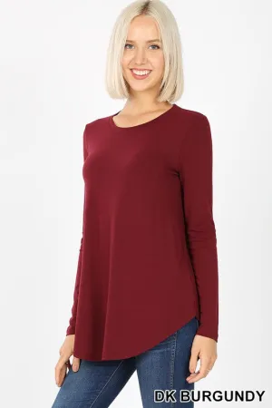 Burgundy Long Sleeve Tee- T842