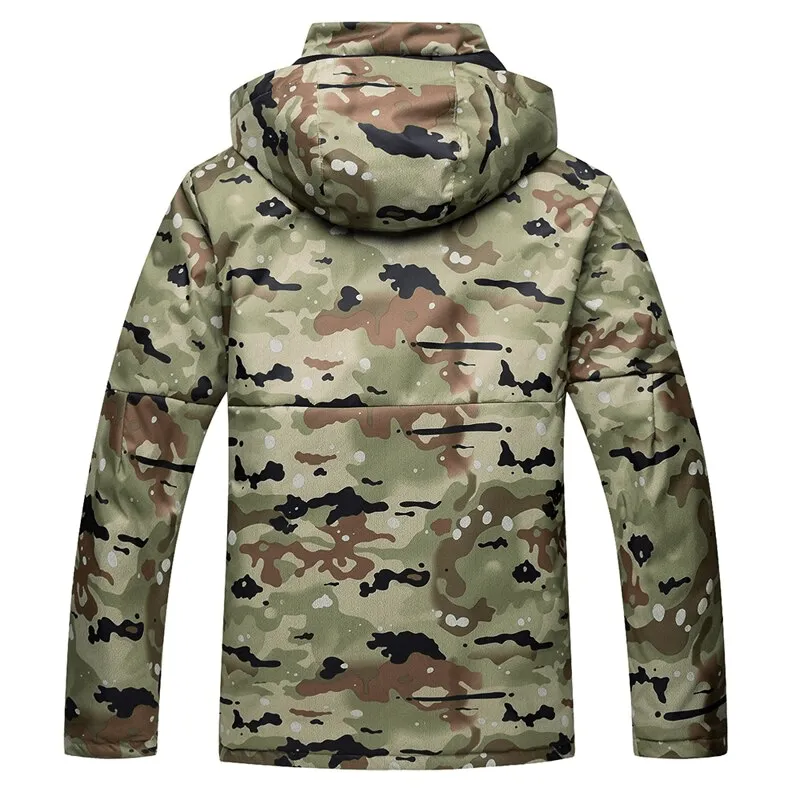 Camouflage Waterproof Men's Snowboard Jacket with Hood - SF0899