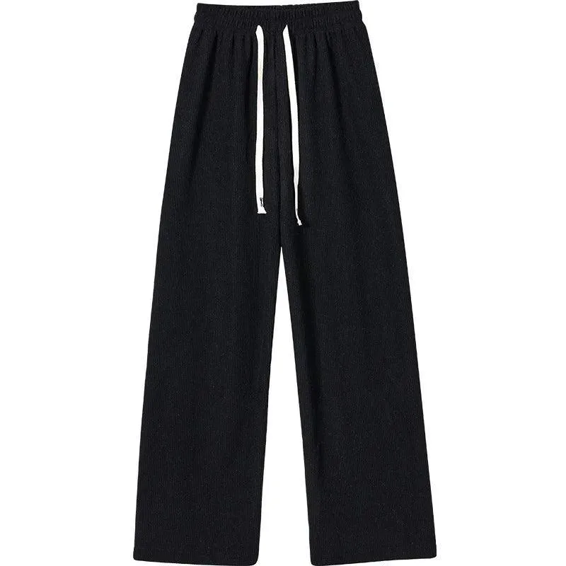 Chic Wide Leg Pants: Stylish Elastic Waist Trousers for Spring & Autumn