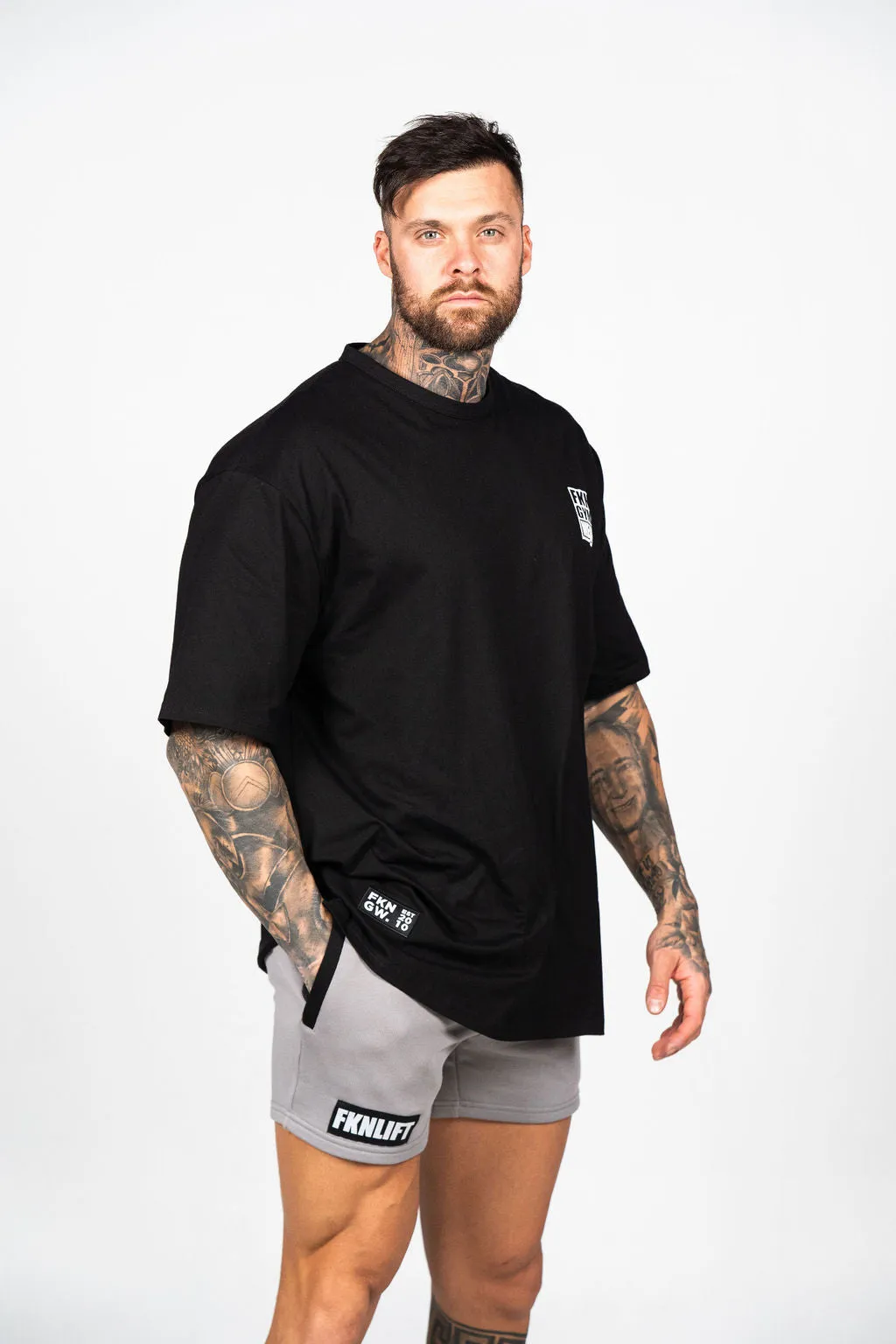 Classic | Men's Oversized Pump Cover Gym T-Shirt | Black