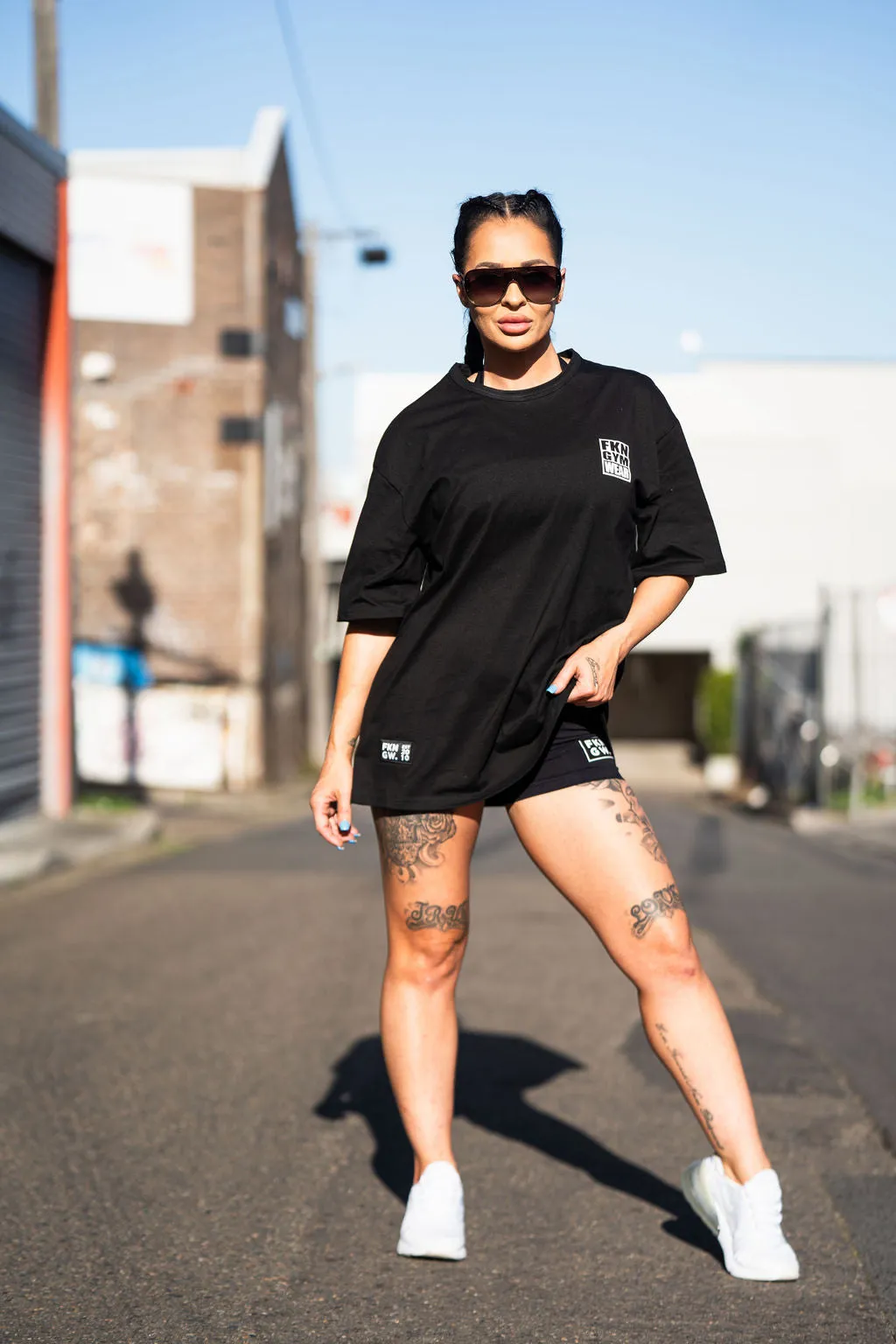 Classic | Women's Oversized Pump Cover Gym T-Shirt | Black