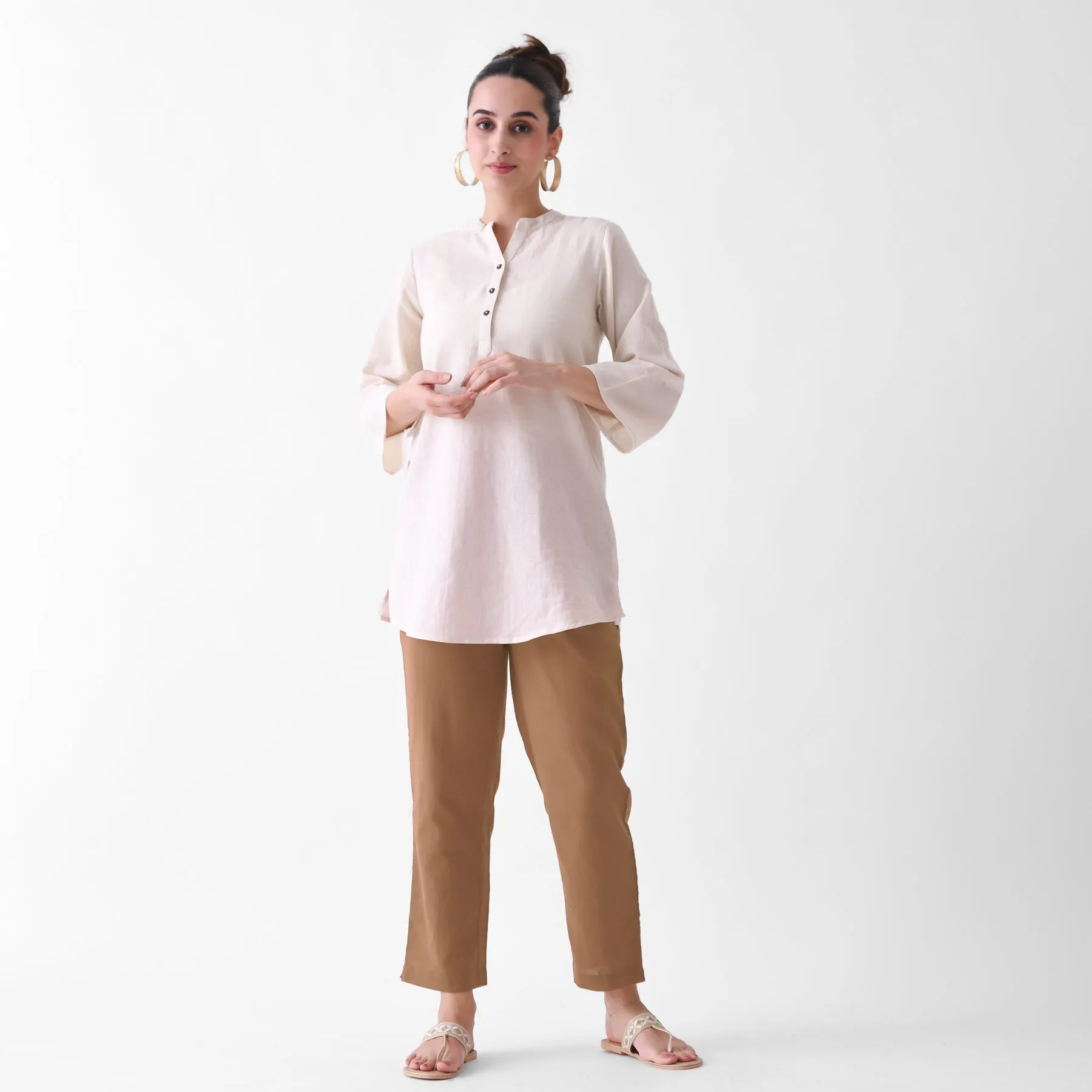 Coffee Brown Cotton AMPM Pants