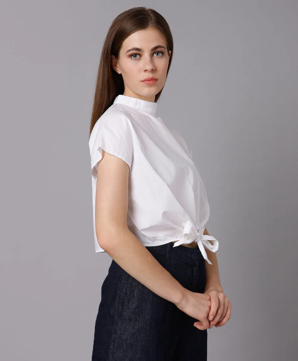 Cotton Tie Knot Crop Top