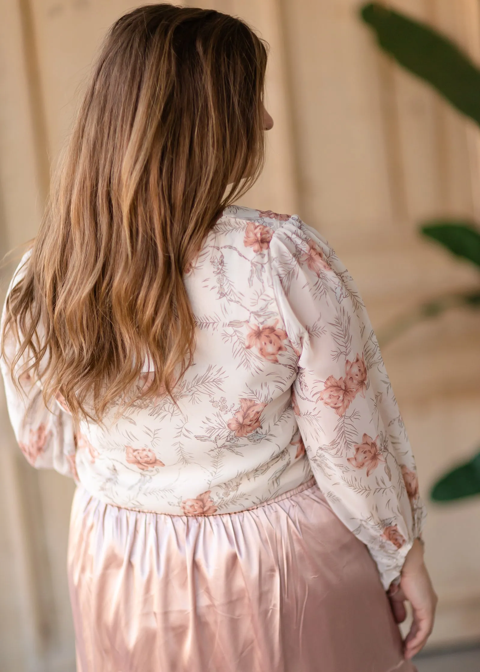 Cream Floral Flowy Blouse - FINAL SALE