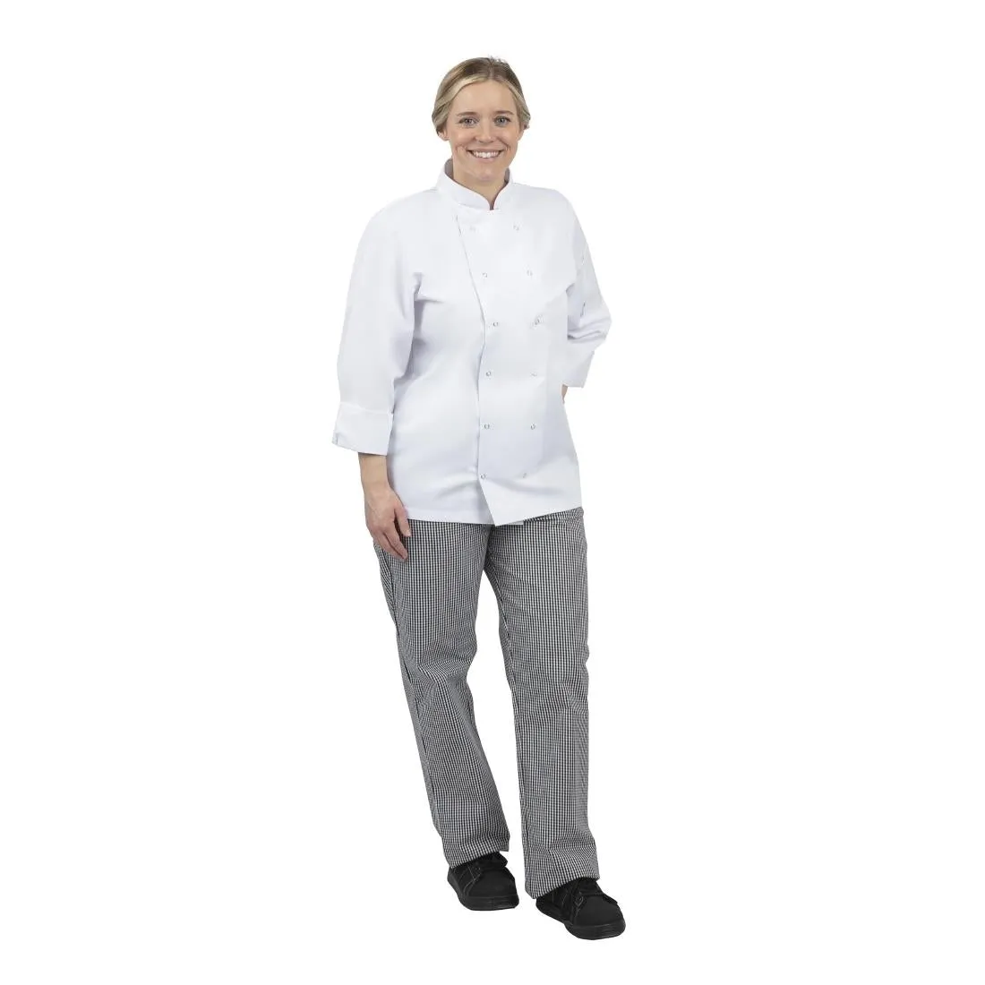 DL712-S Whites Unisex Vegas Chefs Trousers Black and White Check S