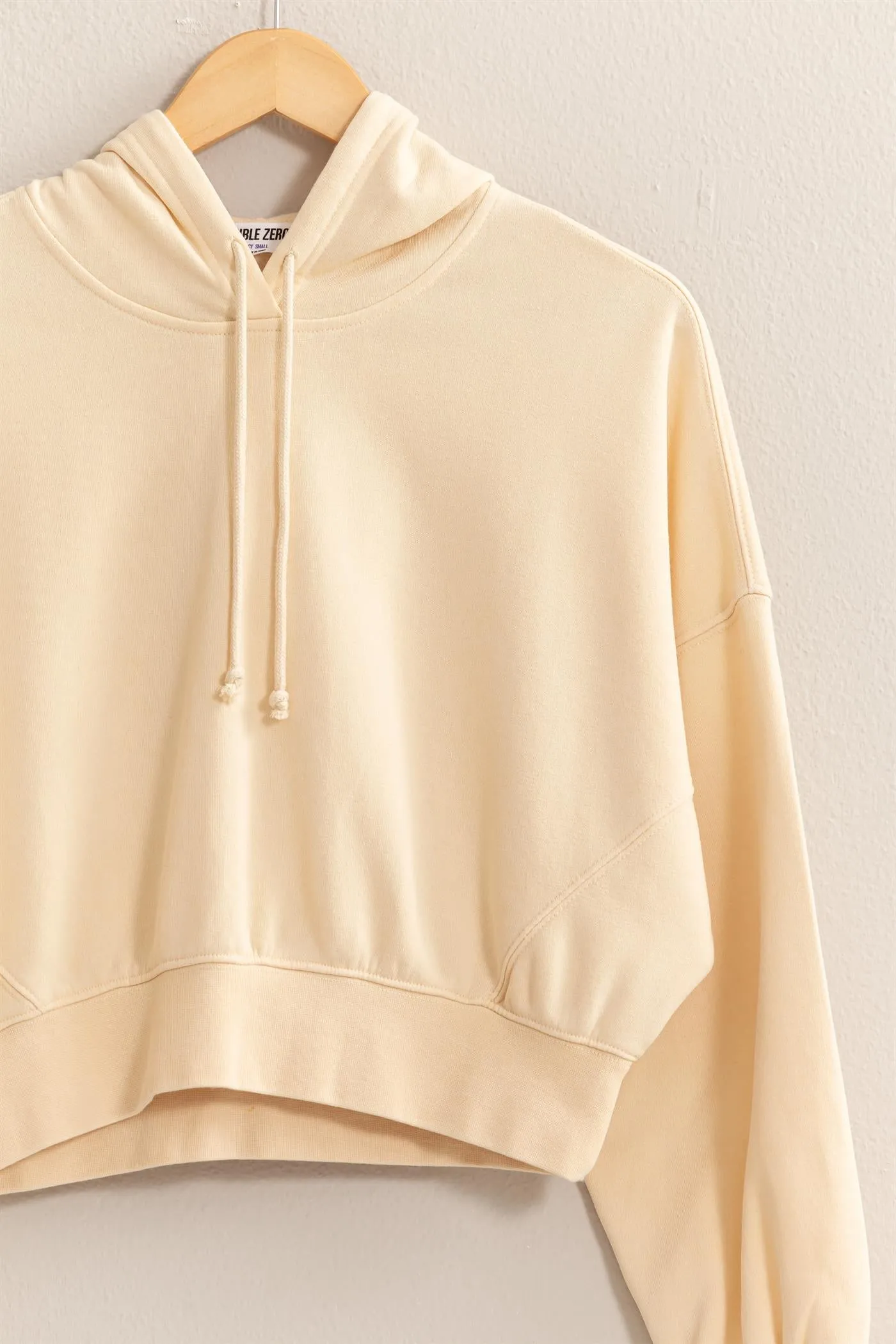 DZ24E105-DROP SHOULDER CROPPED HOODIE