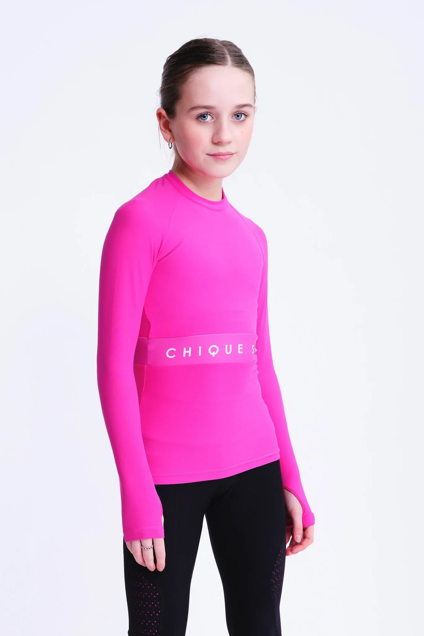 Empower Long-Sleeve Top in Fuchsia