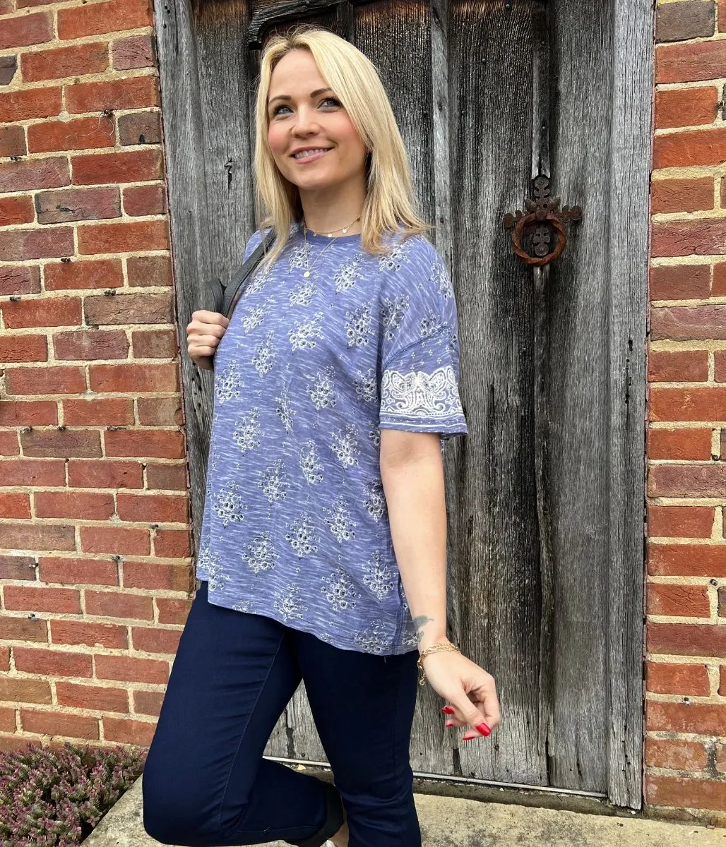 Free People Blue Tile Relaxed Tee