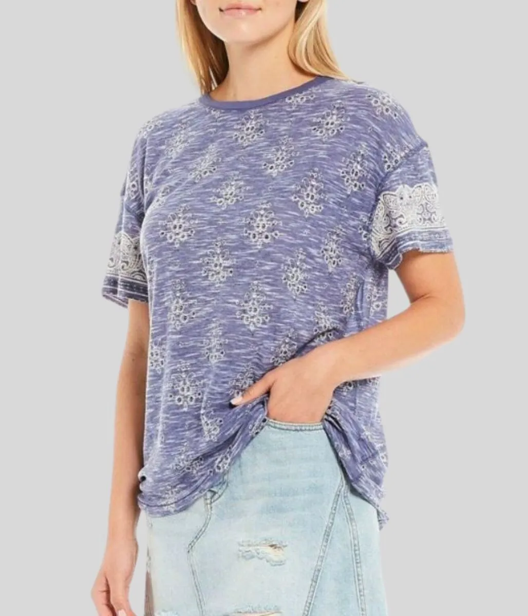 Free People Blue Tile Relaxed Tee