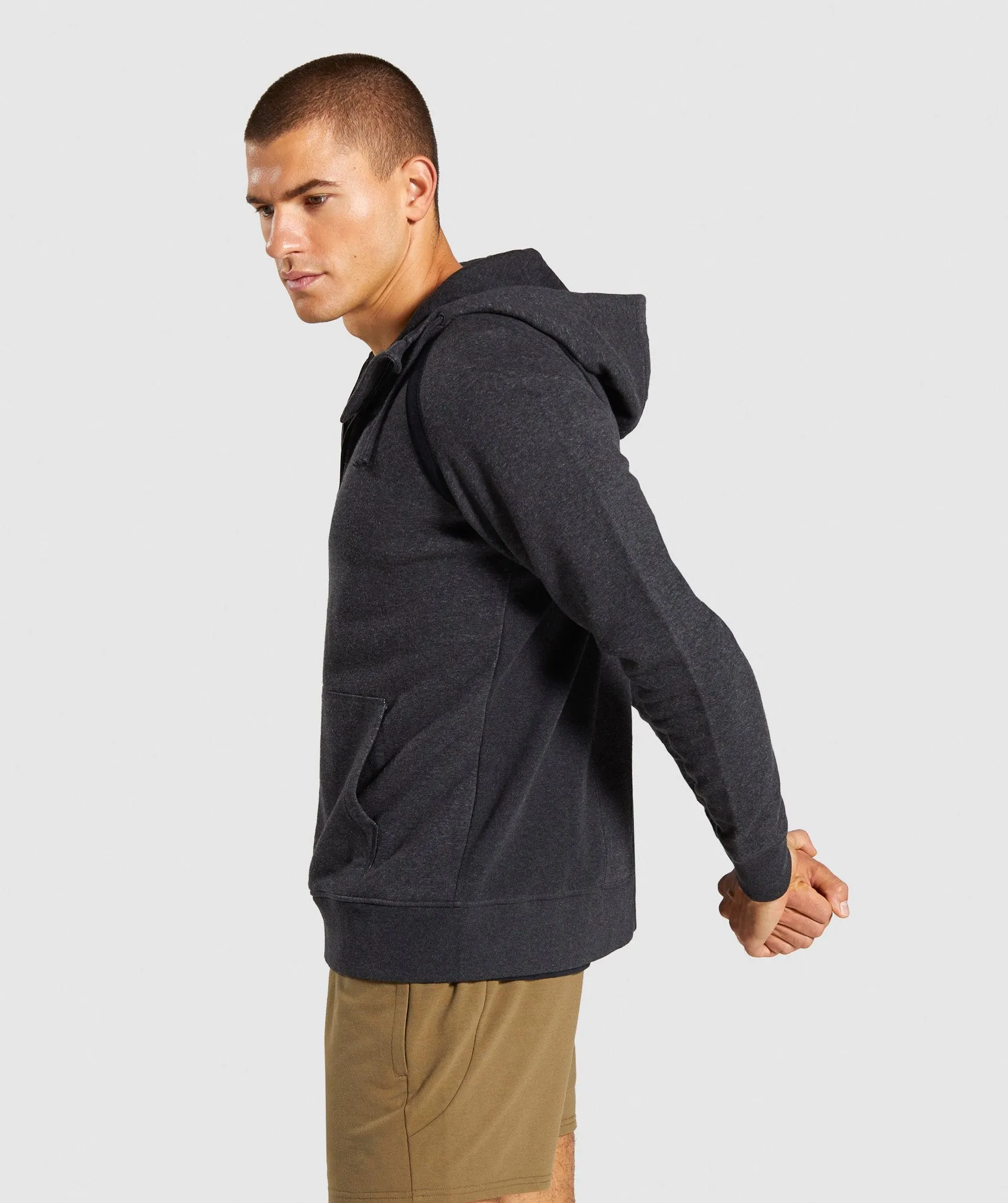 Gymshark Compound Zip Hoodie - Black Marl