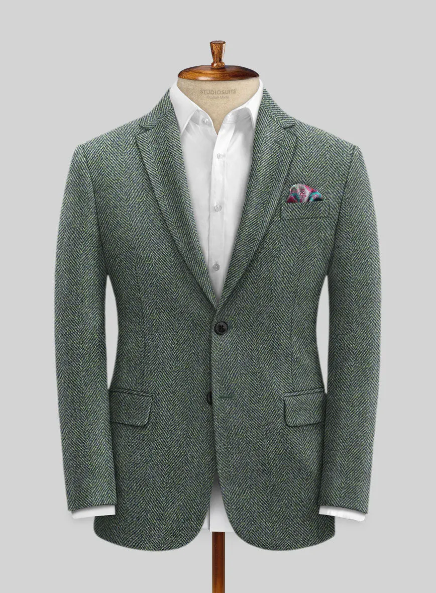 Harris Tweed Wide Herringbone Green Suit