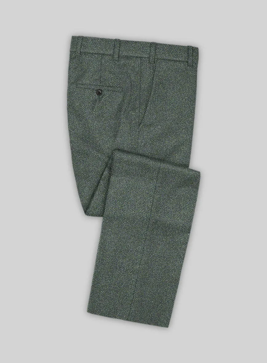 Harris Tweed Wide Herringbone Green Suit