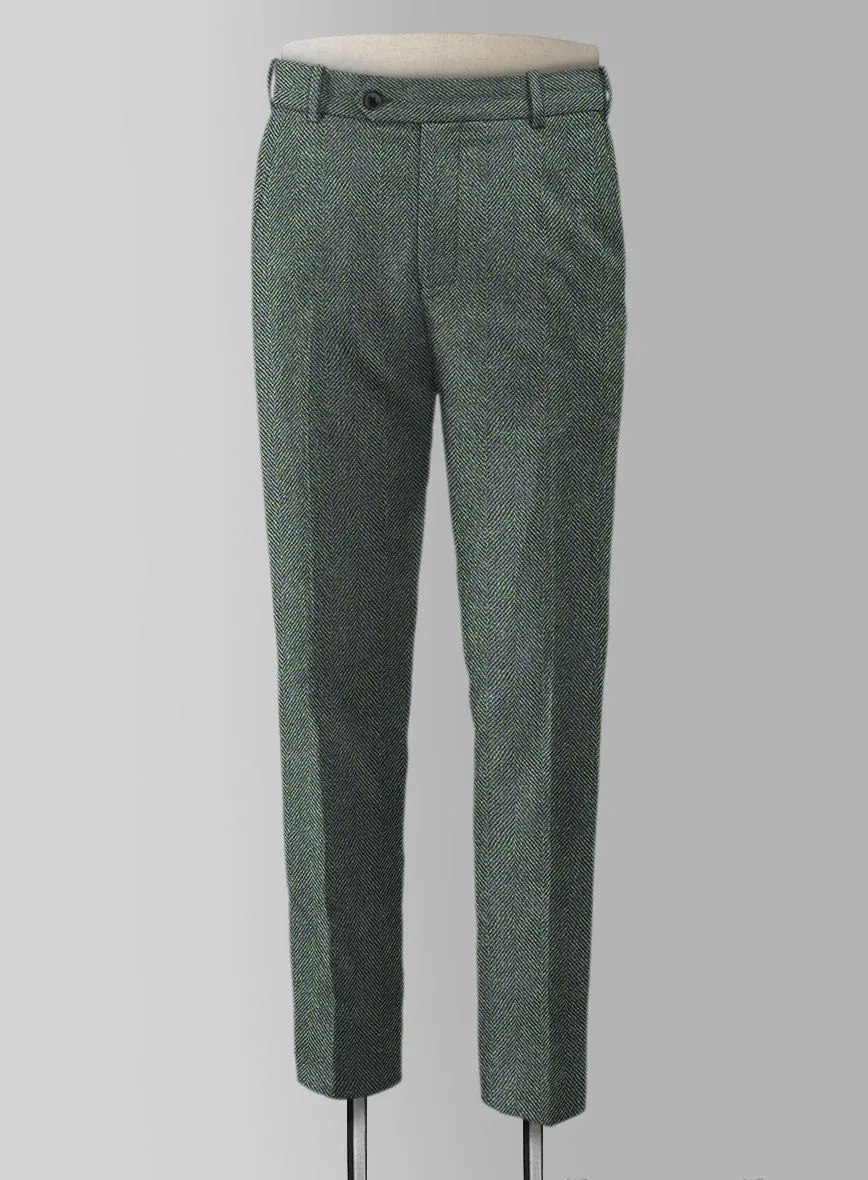 Harris Tweed Wide Herringbone Green Suit