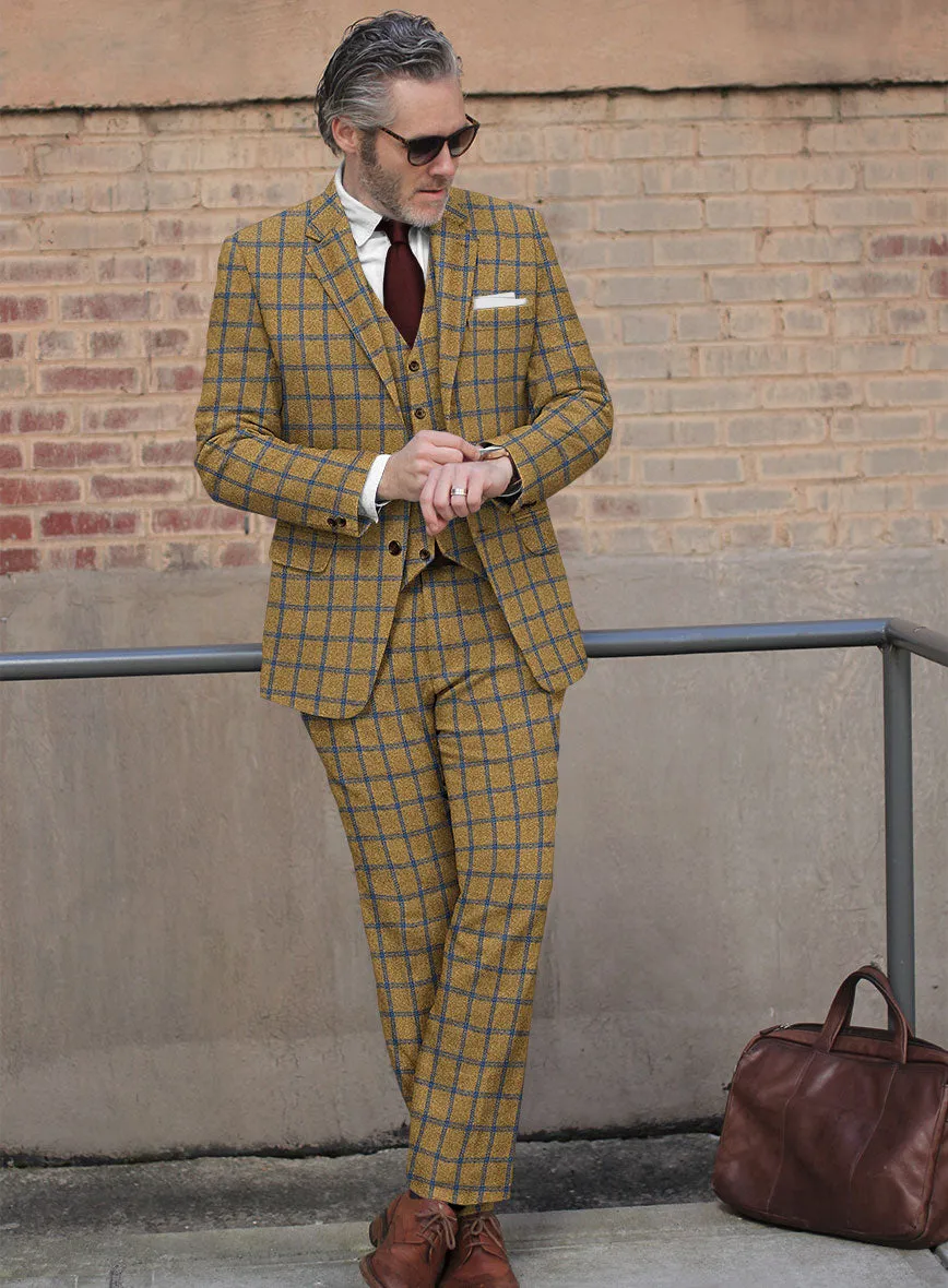 Highlander Heavy Mustard Check Tweed Suit