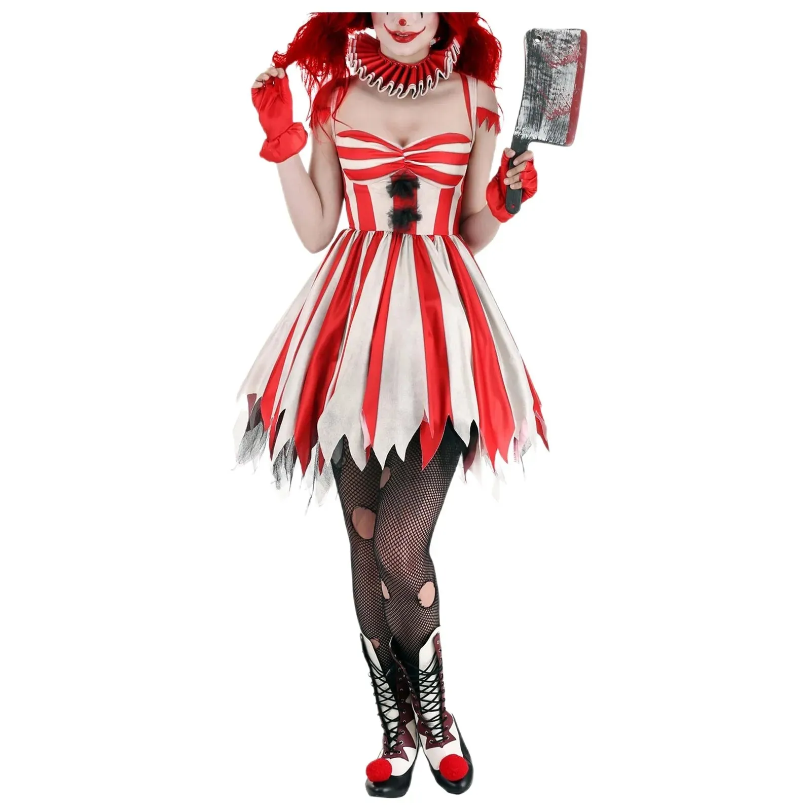 Horror Party Stylish Sawtooth Carnival Clown Circus Halloween Anime Cartoon Attire