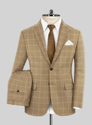 Italian Anbino Camel Brown Wool Suit