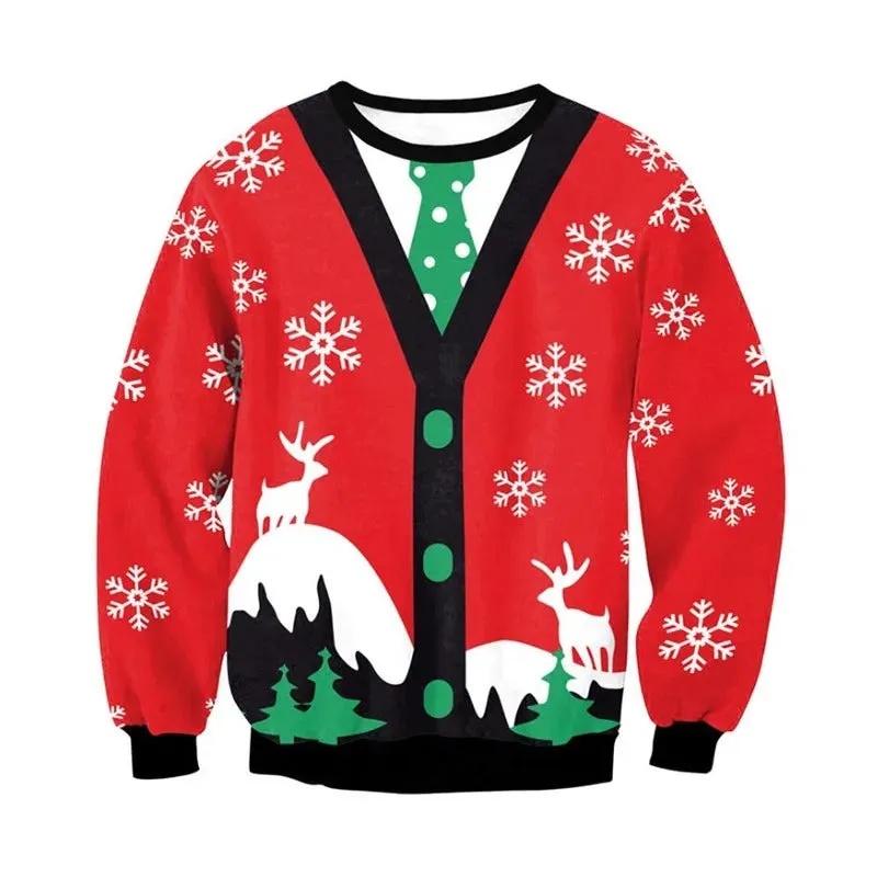 Jannis - Warm knitted sweater with 3D Christmas motif for men and women