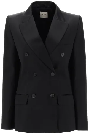 Khaite 'nathan' double-breasted satin blazer