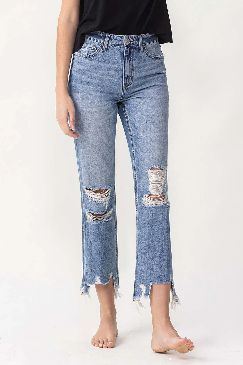 LOVERVET by Vervet High Rise Relaxed Straight Jeans