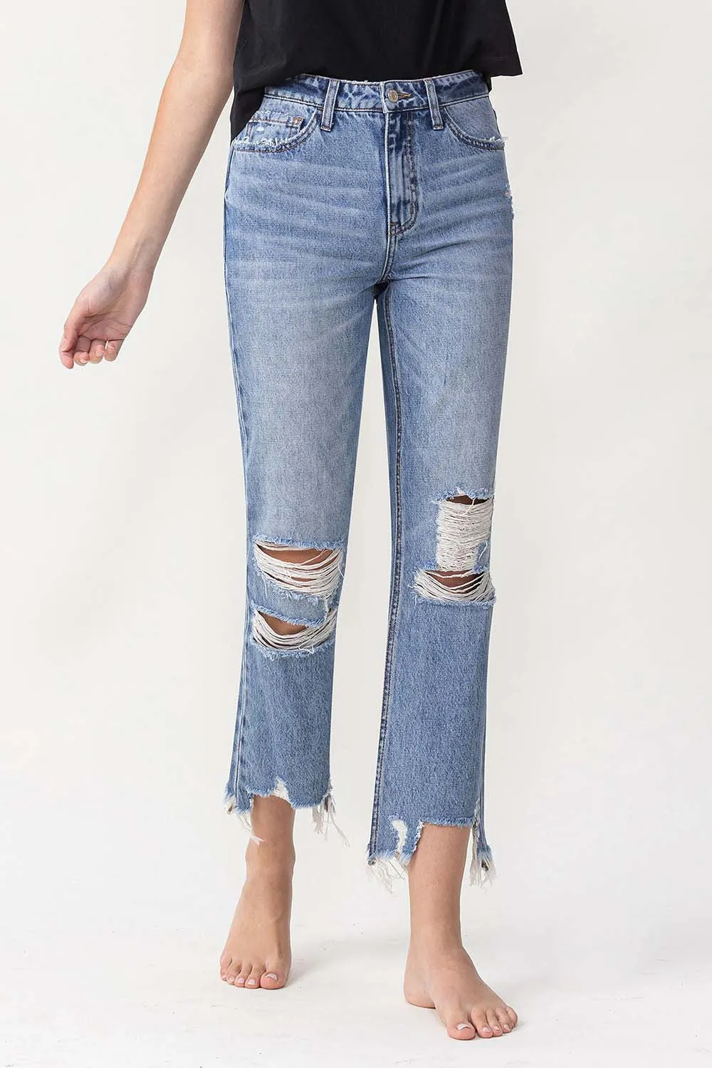 LOVERVET by Vervet High Rise Relaxed Straight Jeans