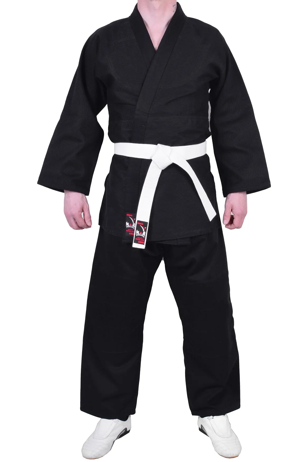 MAR-024B | Lightweight Black Judo/Jiu-Jitsu Uniform for Beginner Students   FREE BELT