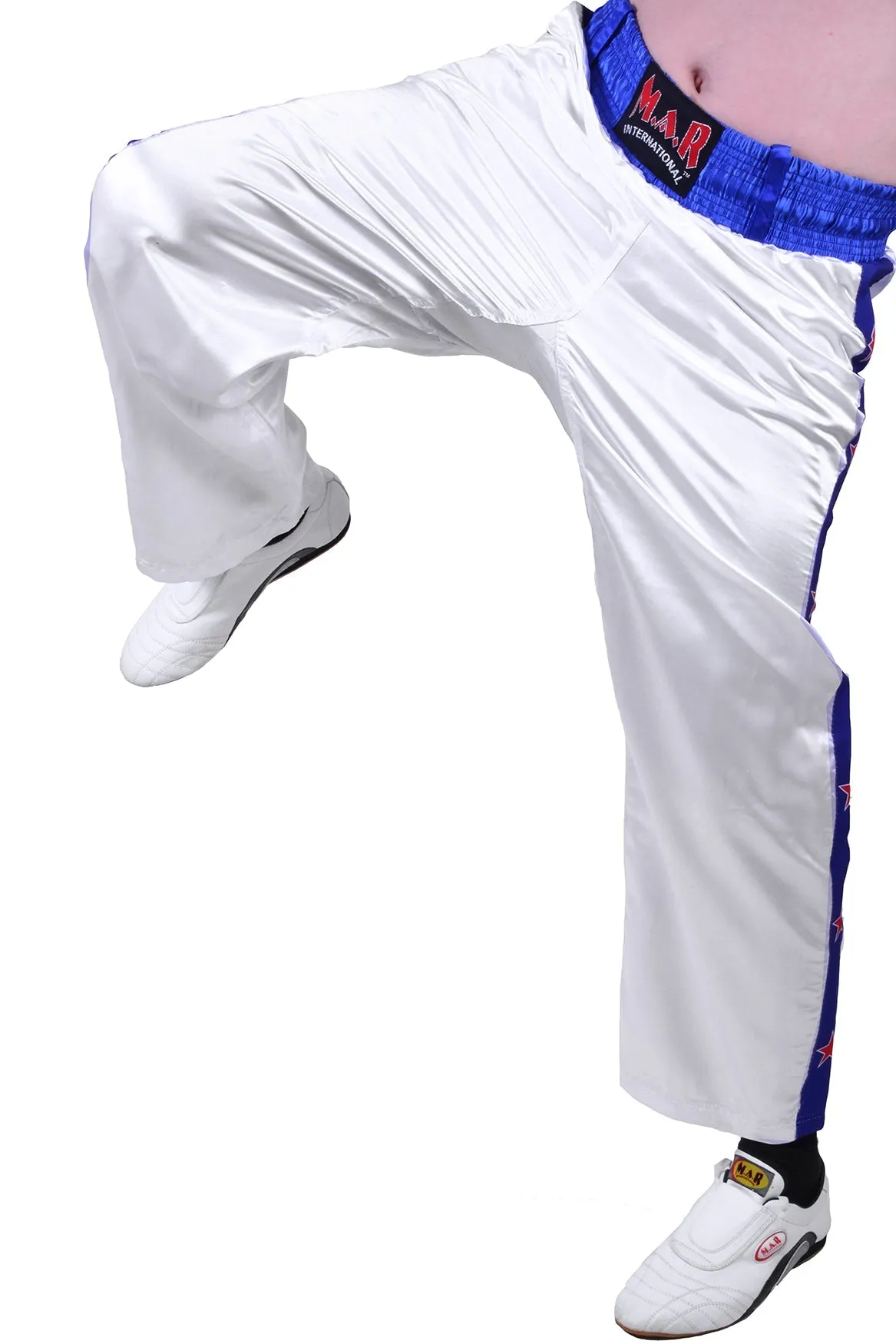 MAR-086D | White Stripe Freestyle Trouser w/ Stars