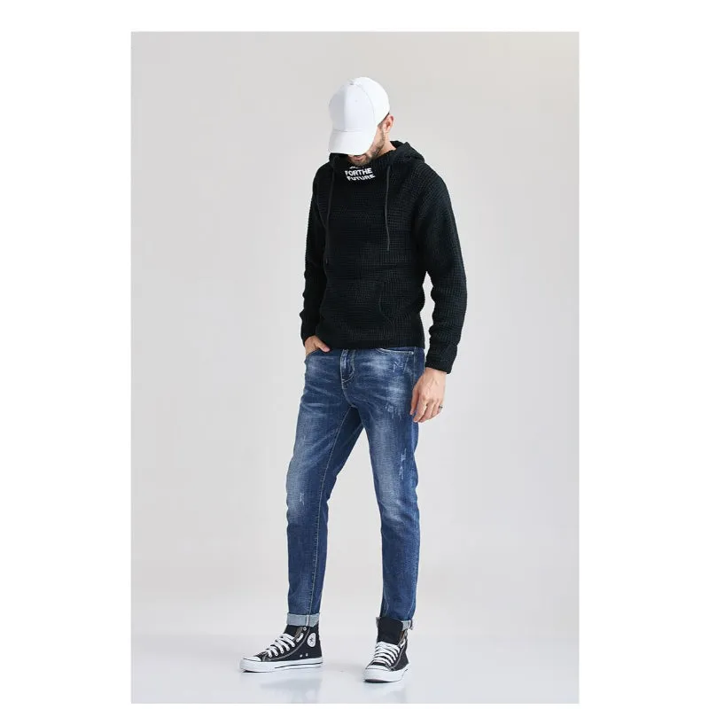 Men's Knitted Hoodie Sweater