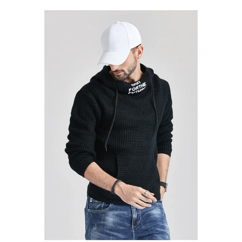 Men's Knitted Hoodie Sweater