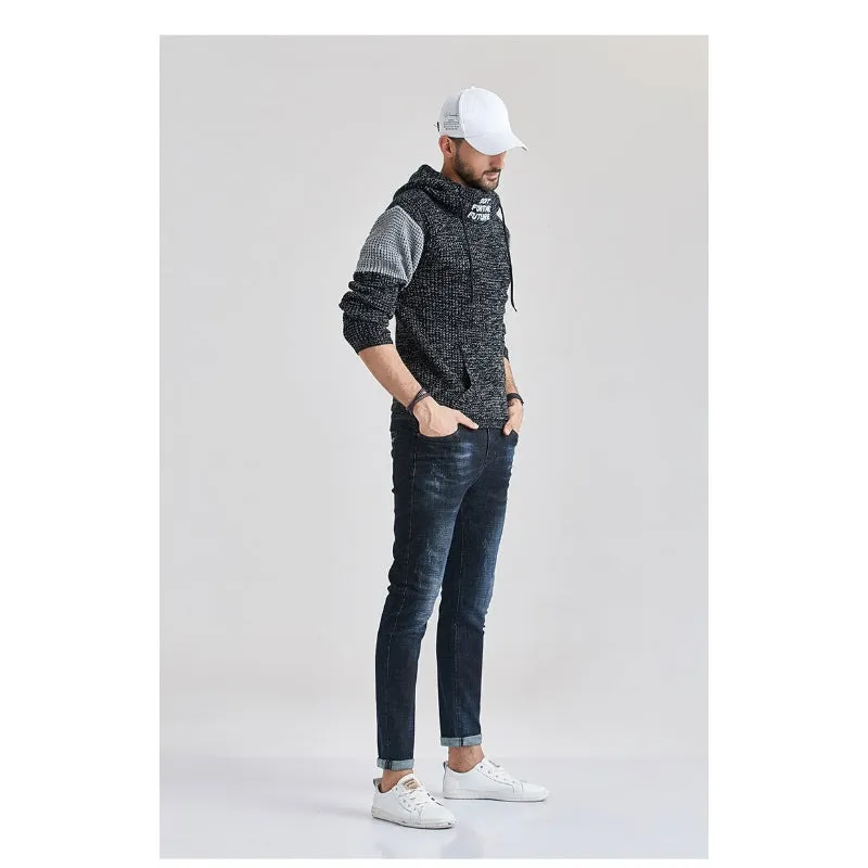 Men's Knitted Hoodie Sweater