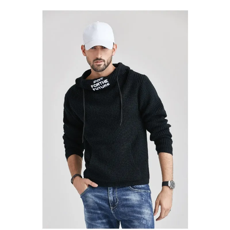 Men's Knitted Hoodie Sweater