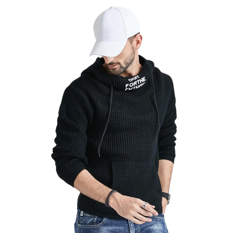 Men's Knitted Hoodie Sweater