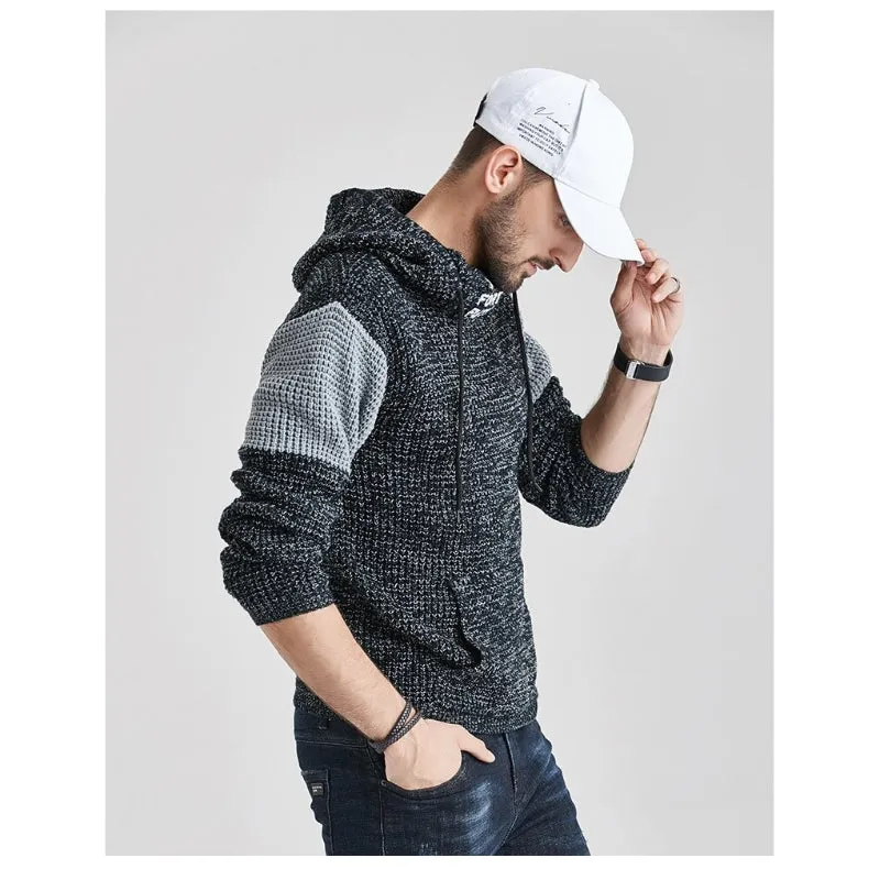 Men's Knitted Hoodie Sweater