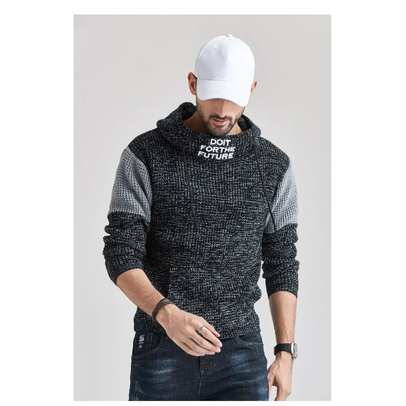 Men's Knitted Hoodie Sweater