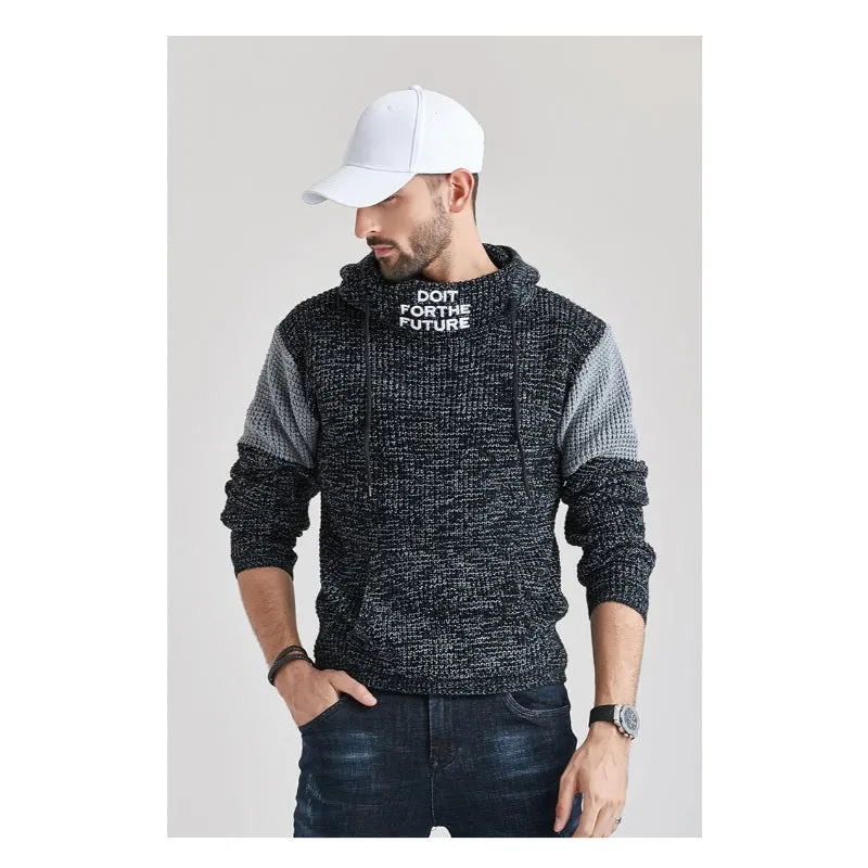 Men's Knitted Hoodie Sweater