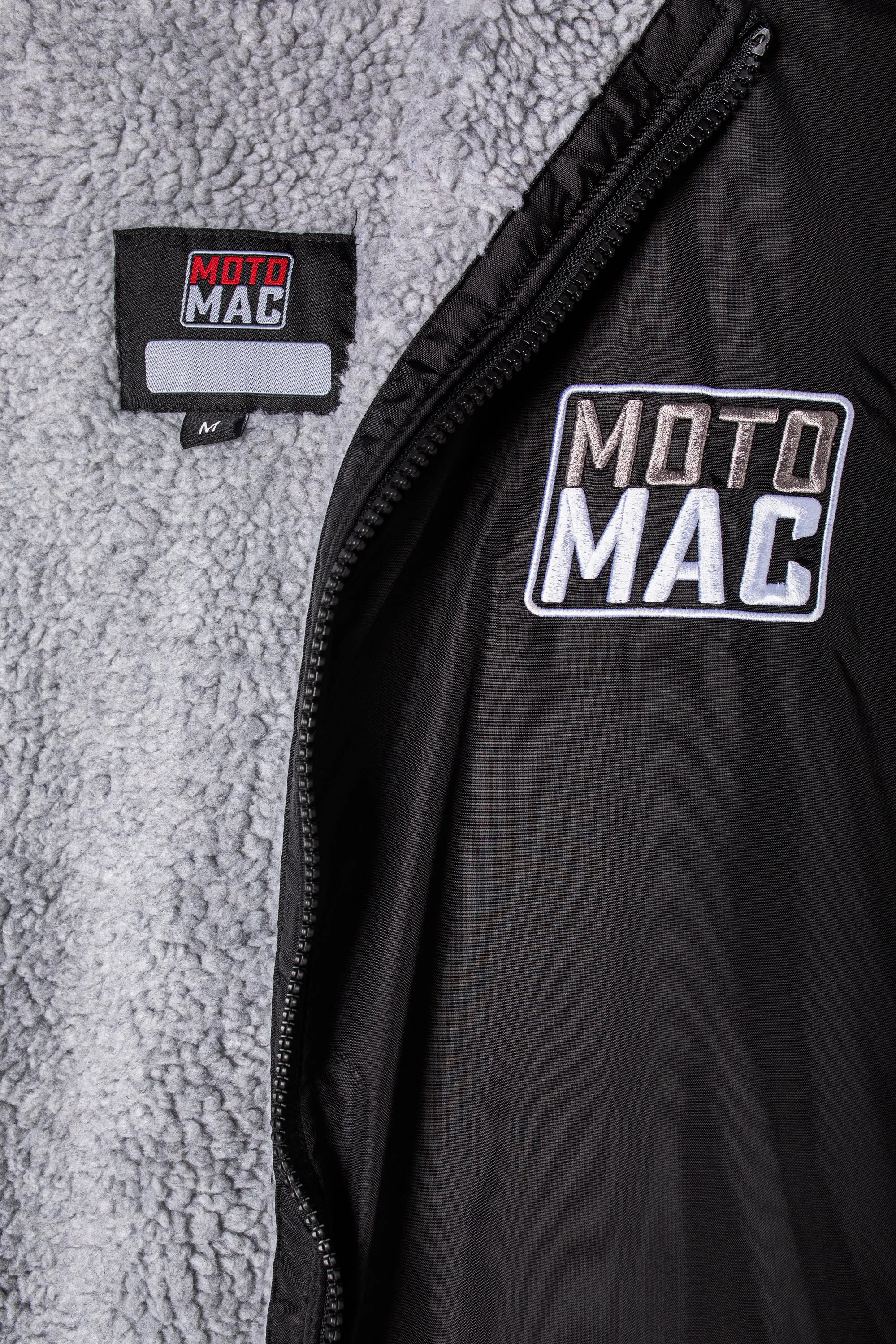 Moto-Mac Kids Robe Coat - Grey Black