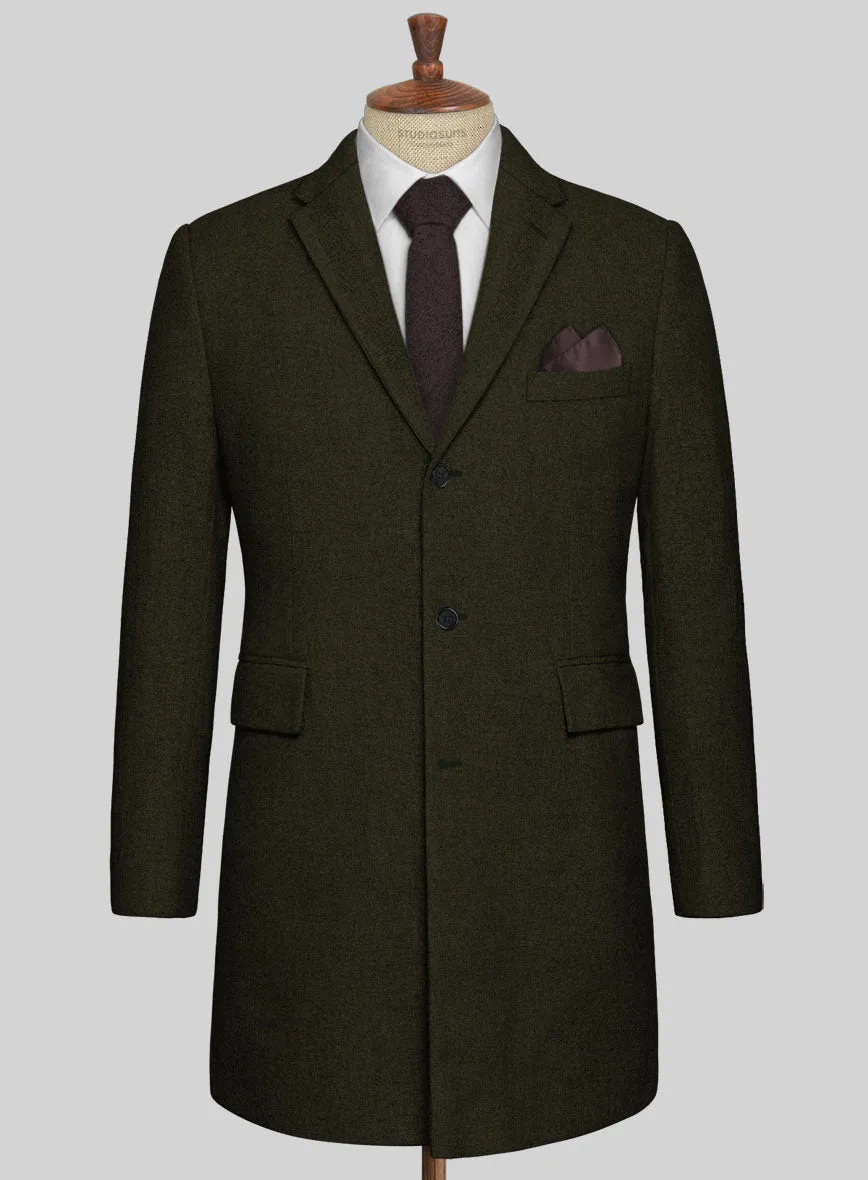 Naples Dark Green Tweed Overcoat