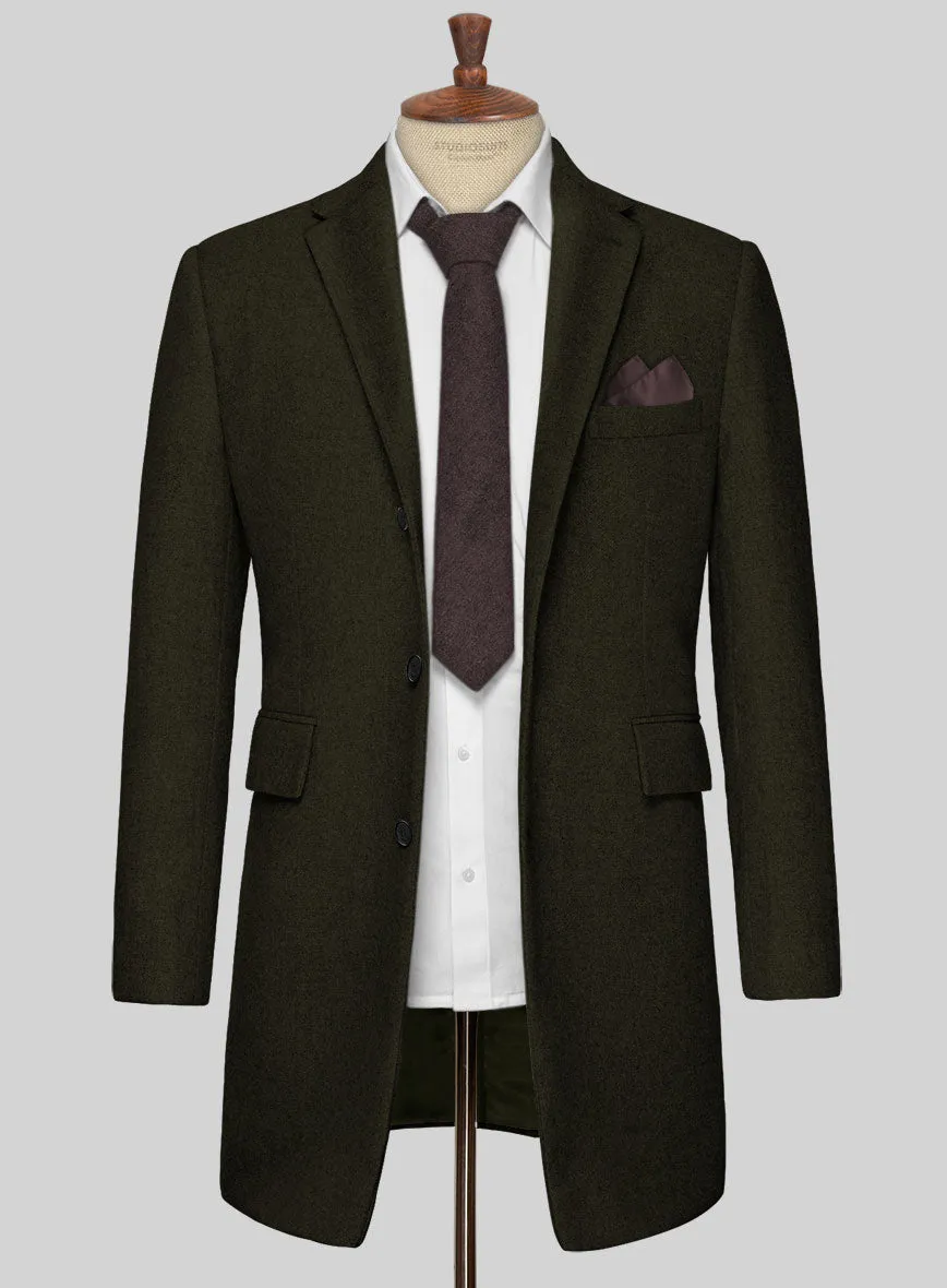 Naples Dark Green Tweed Overcoat