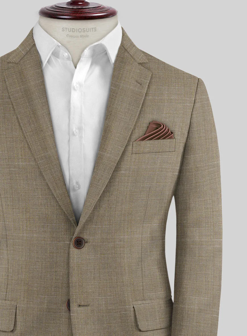 Napolean Ariel Nailhead Brown Wool Suit