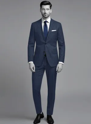 Napolean Artisan Band Blue Wool Suit