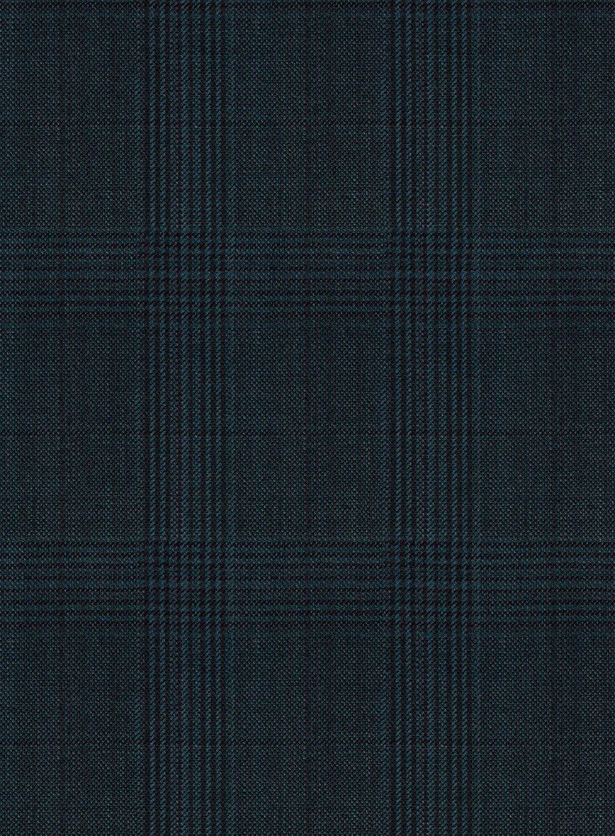 Napolean Xina Tartan Teal Blue Wool Suit