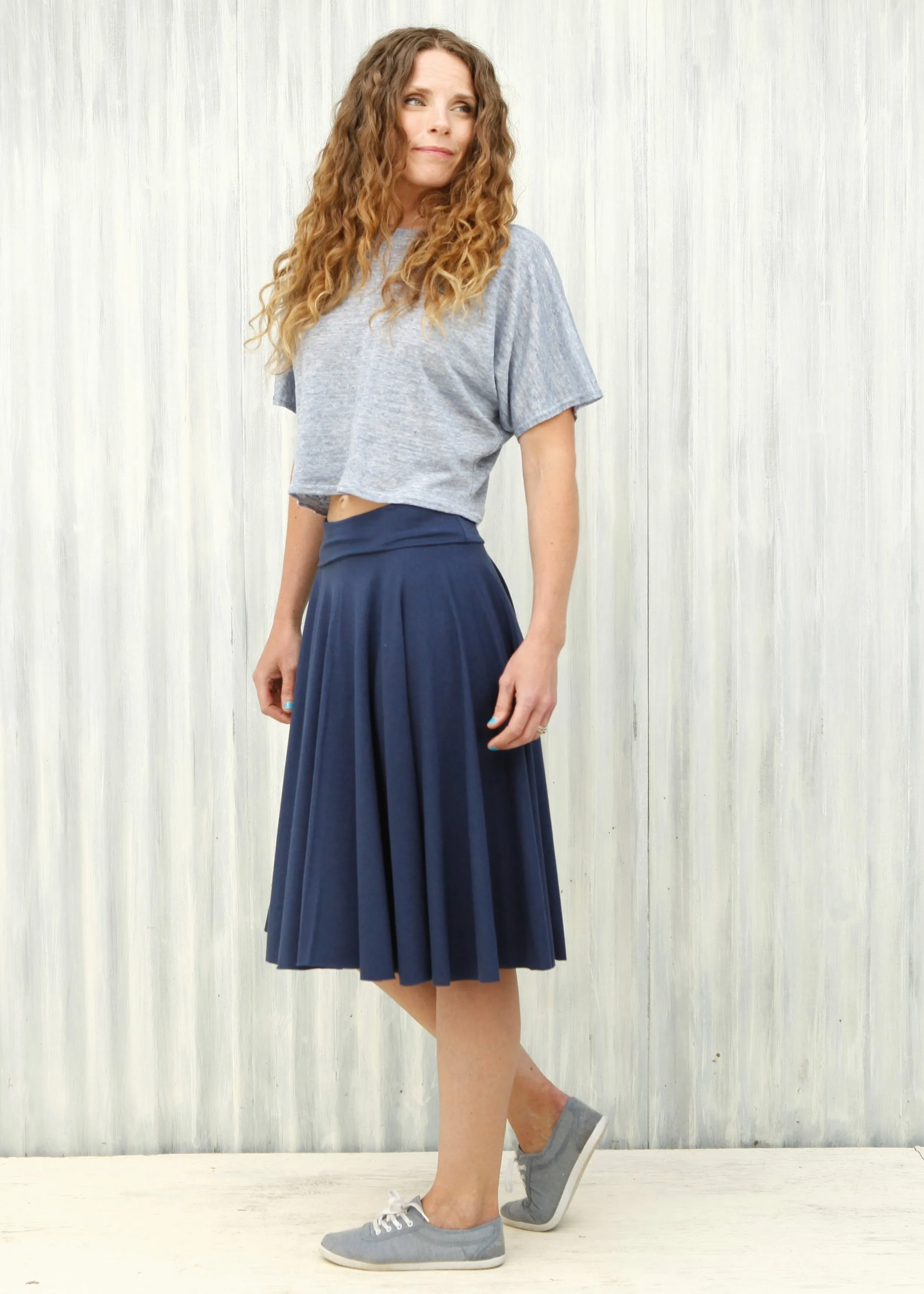 Navy Lailia Circle Skirt