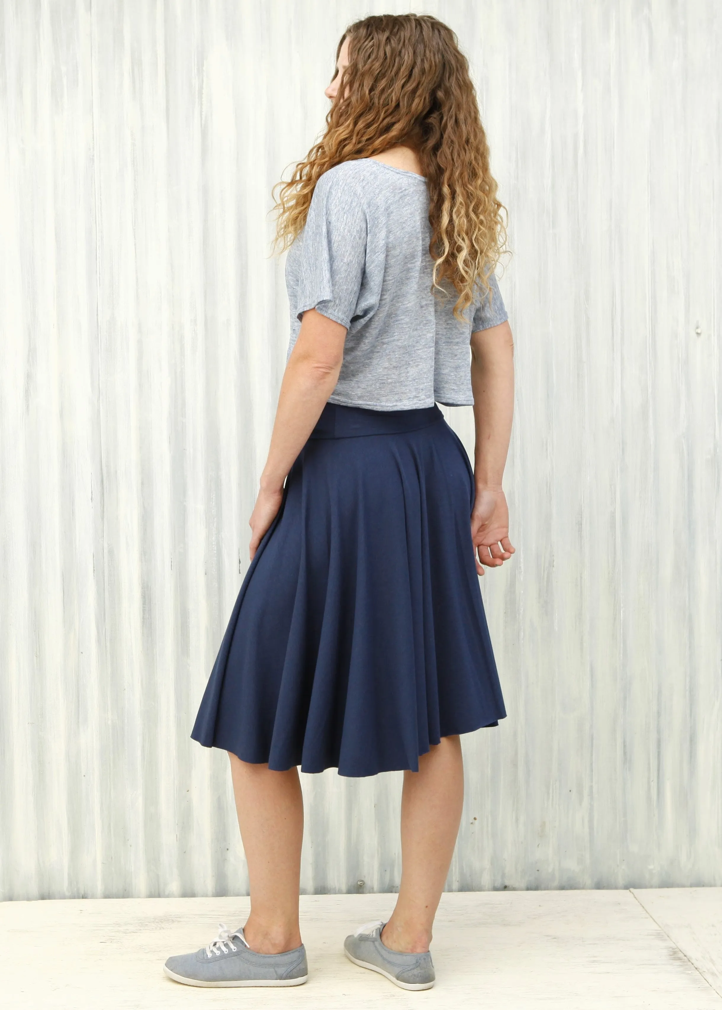 Navy Lailia Circle Skirt