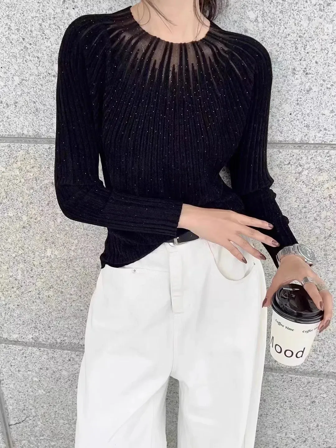 New Year European Clothes Red Velvet Sweater Women Turtleneck Rhinestone Slim Knit Top Long Sleeve Pullovers C-298